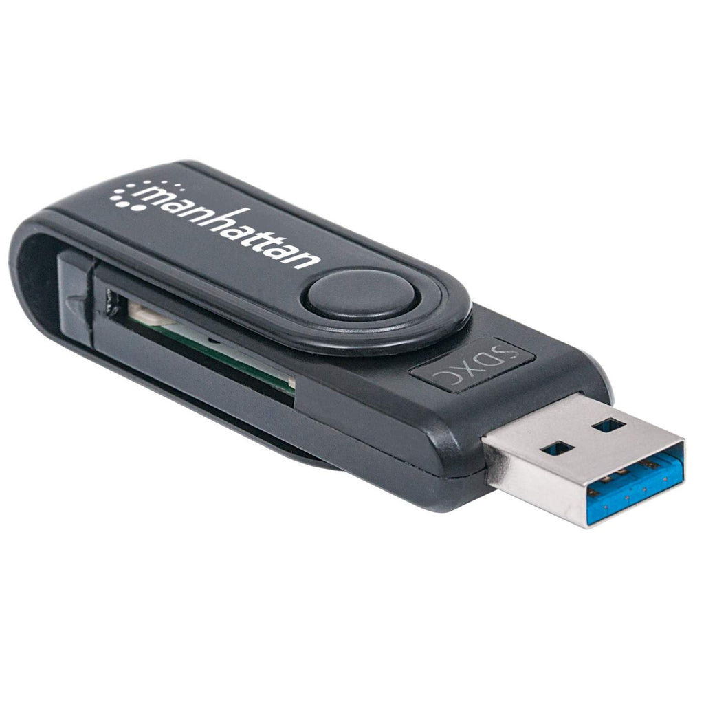 Manhattan USB-A Mini Multi-Card Reader/Writer, 5 Gbps (USB 3.2 Gen1 aka USB 3.0)