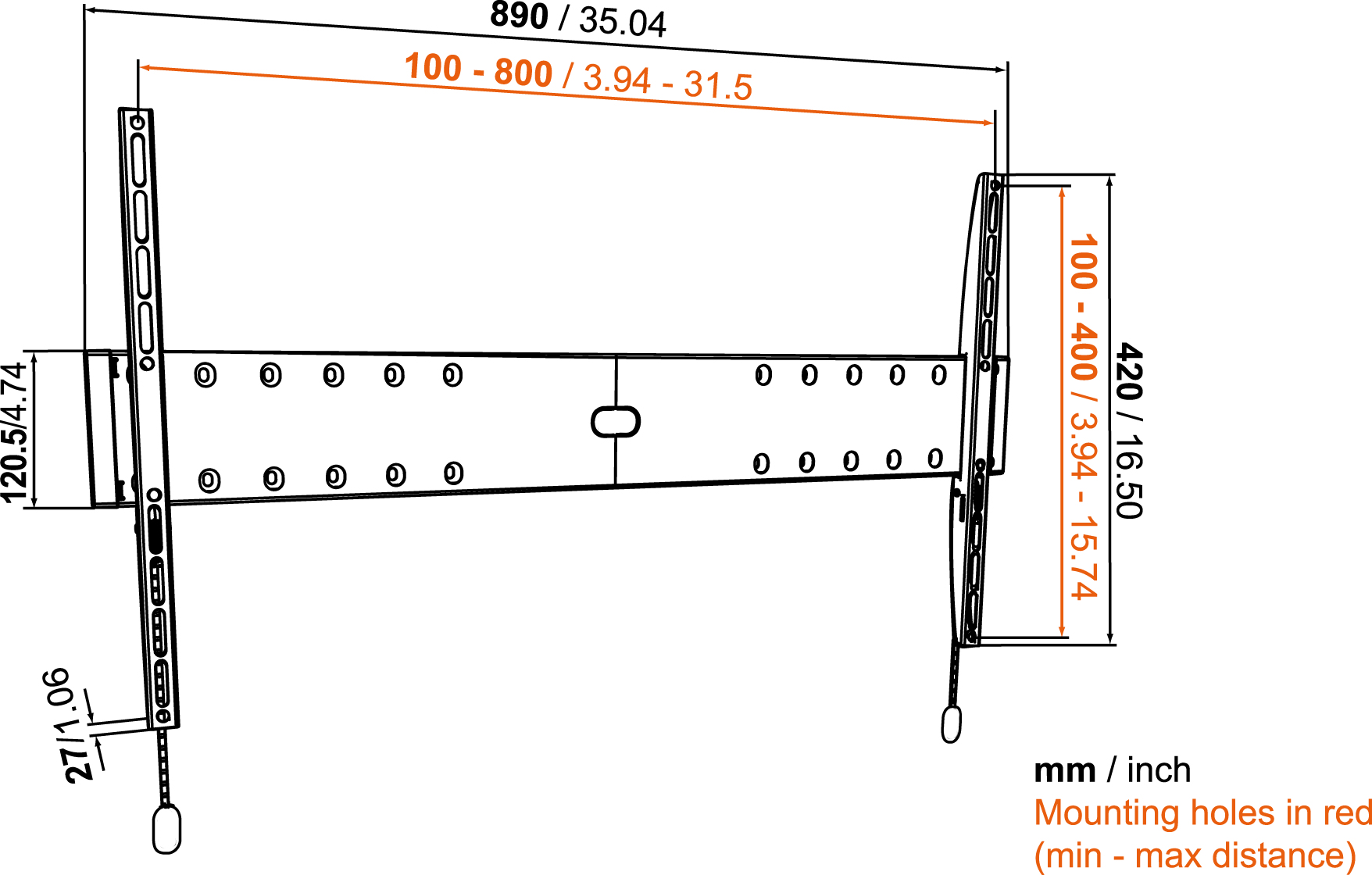 Vogel's BASE 05 L - Befestigungskit (Wandmontage, Dübel, Schrauben) für Flachbildschirm - Schwarz - Bildschirmgröße: 102-203 cm (40"-80")