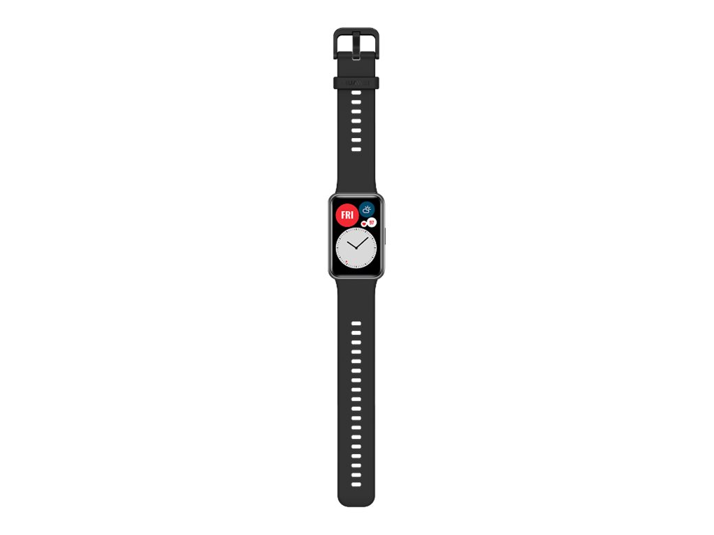 Huawei Watch Fit - Schwarz - intelligente Uhr mit Riemen - Silikon - Graphitschwarz - Handgelenkgröße: 130-210 mm - Anzeige 4.2 cm (1.64")
