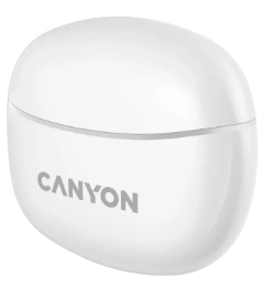 Canyon Kompiuterio kolon?l?s Canyon TWS-5 Bluetooth headset, with microphone, BT V5.3 JL 6983D4, Frequence Response:20Hz-20kHz, battery EarBud 40mAh*2+Charging Case 500mAh, type-C kabelio ilgis 0.24m, size: 58.5*52.91*25.5mm, 0.036kg, Baltas