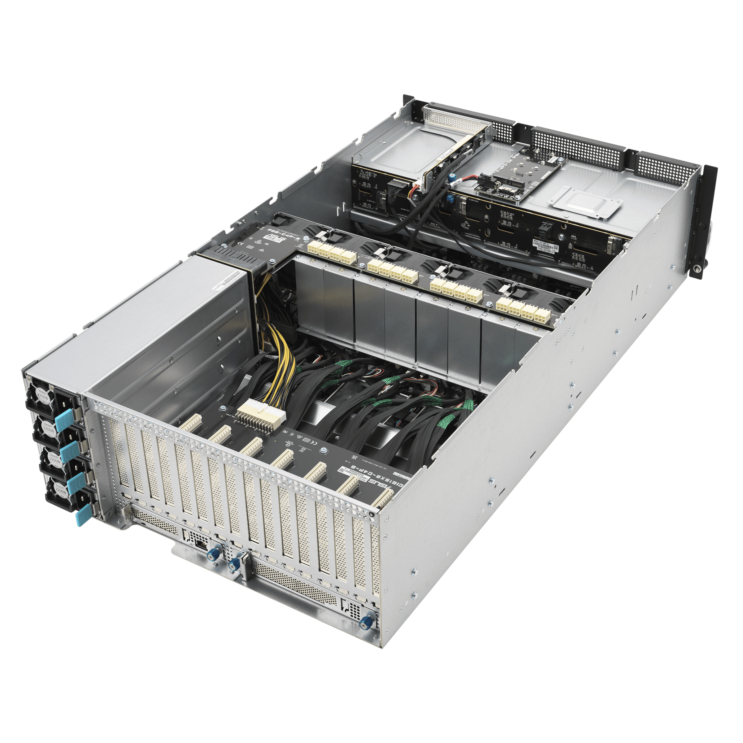 ASUS ESC8000A-E11 - Server - Rack-Montage - 4U - zweiweg - keine CPU - RAM 0 GB - SATA/PCI Express - Hot-Swap 6.4 cm, 8.9 cm (2.5", 3.5")