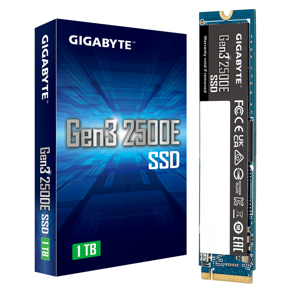 Gigabyte Gen3 2500E - SSD - 1 TB - intern - M.2 2280 - PCIe 3.0 x4 (NVMe)