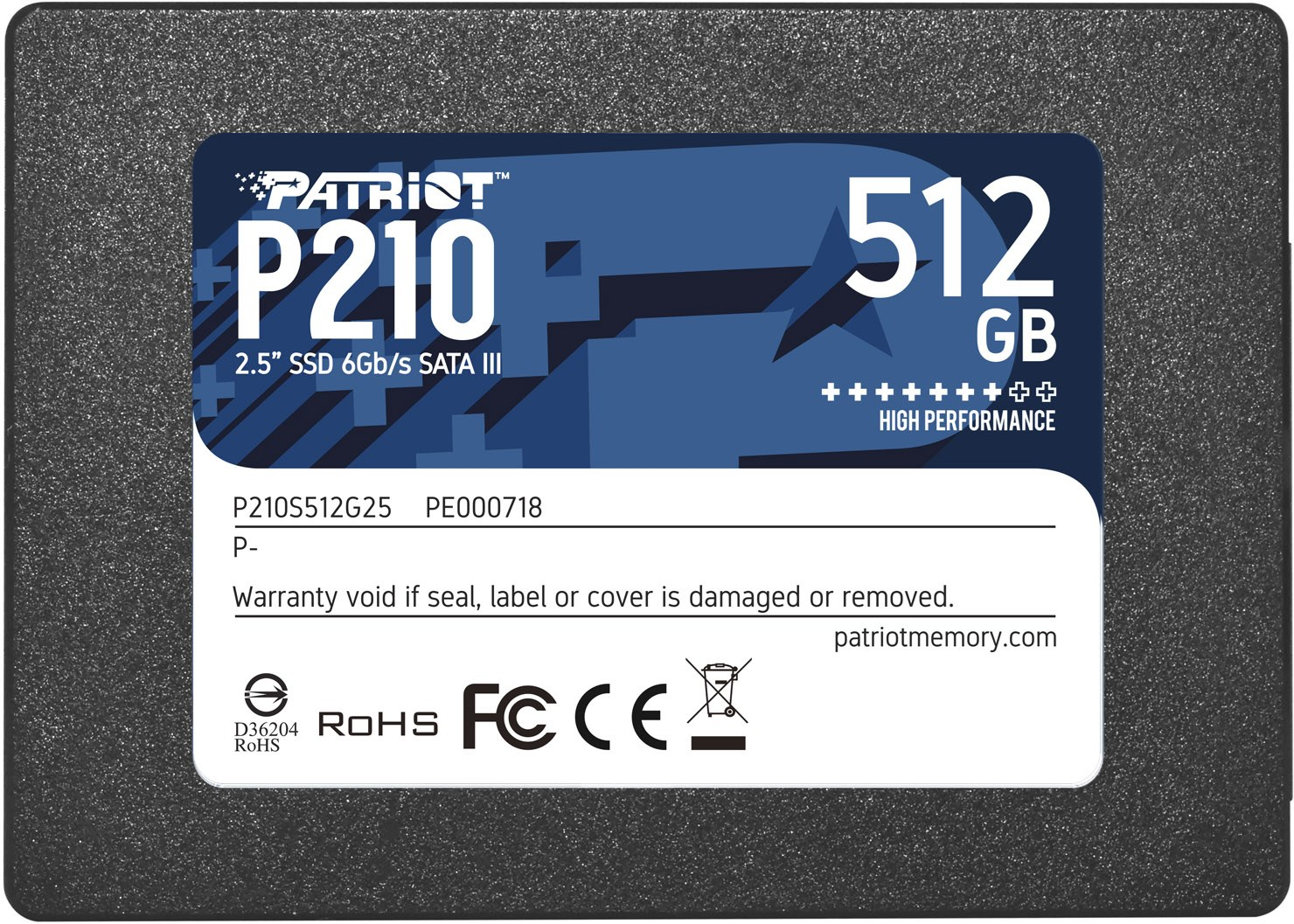 PATRIOT P210 - SSD - 512 GB - intern - 2.5" (6.4 cm)