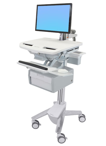 Ergotron Cart with LCD Arm, 1 Tall Drawer - Wagen - für LCD-Display / PC-Ausrüstung - Kunststoff, Aluminium, verzinker Stahl - Bildschirmgröße: bis zu 61 cm (bis zu 24 Zoll)