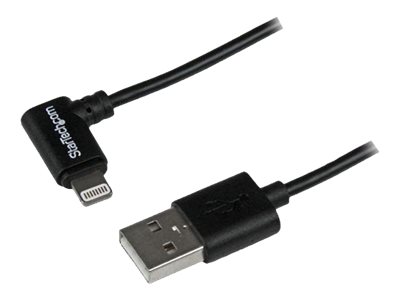 StarTech.com 2m USB auf Apple 8-pin Lightning Connector Kabel gewinkelt - Schwarz - iPhone / iPod / iPad - Ladekabel / Datenkabel - Lightning-Kabel - Lightning (M)