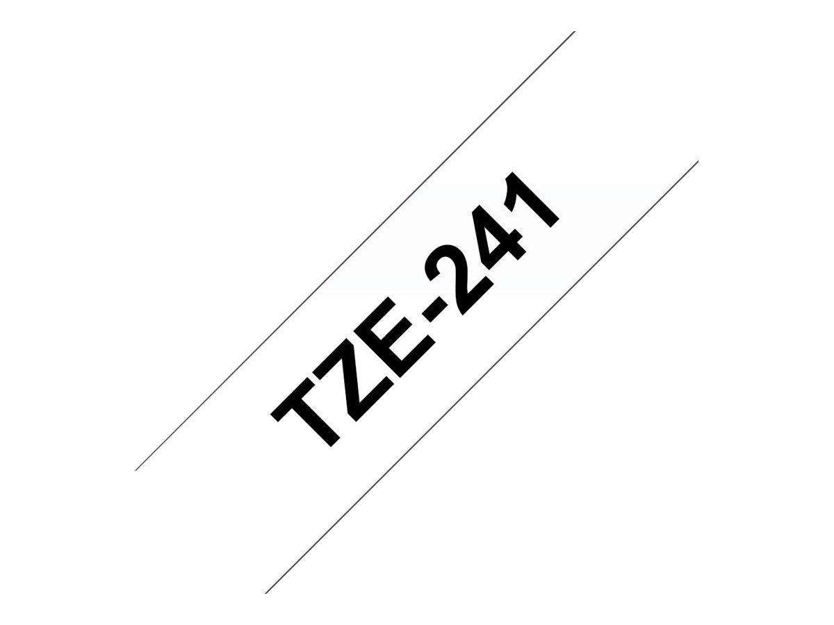 Brother TZe-241 - Standard-Klebstoff - Schwarz auf Weiß - Rolle (1,8 cm x 8 m)