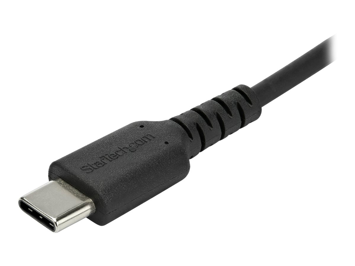 StarTech.com 2m USB-A auf USB-C Ladekabel - Dauerhaftes USB 2.0 auf USB Typ-C Datenübertragungs- und Schnellladekabel - Robuster TPE-Mantel Aramidfaser, M/M, 3A - Schwarz (RUSB2AC2MB)