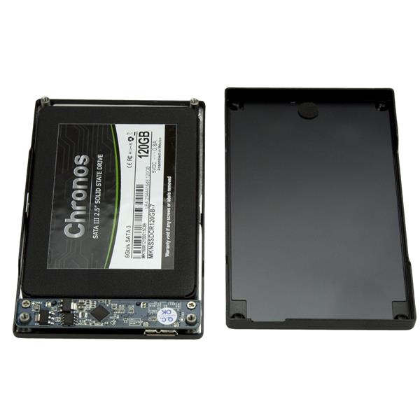 StarTech.com 2,5 Zoll SATA/SSD USB 3.0 SuperSpeed Festplattengehäuse - Schwarz - Externes Gehäuse für 2,5 (6,4cm)