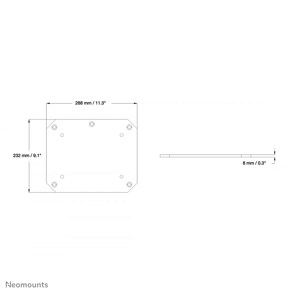 Neomounts PLASMA-M2SFPLATE - Montagekomponente (Bodenplatte)