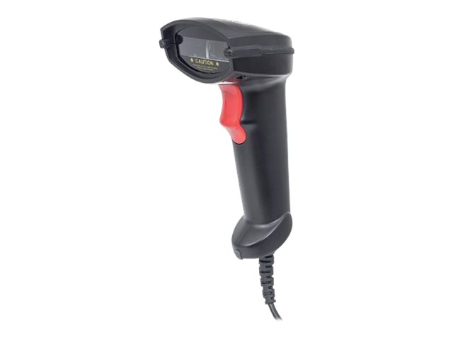 Manhattan Laser Handheld Barcode Scanner, USB, 300mm Scan Depth, Professional Housing, IP42 rating, Cable 1.5m, Max Ambient Light 5,000 lux (sunlight)