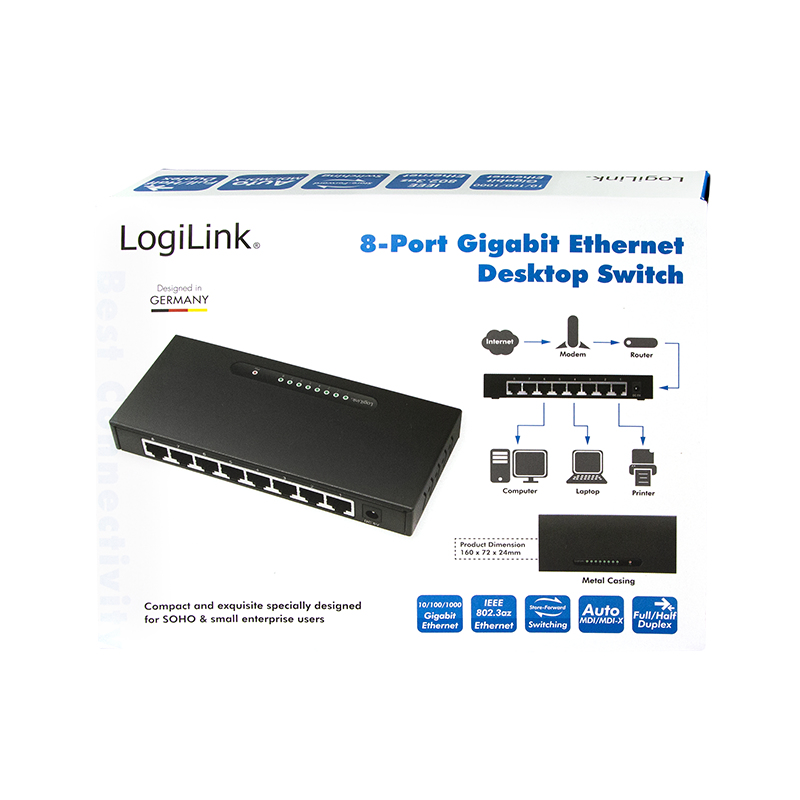 LogiLink NS0111 - Gigabit Ethernet (10/100/1000) - Wandmontage