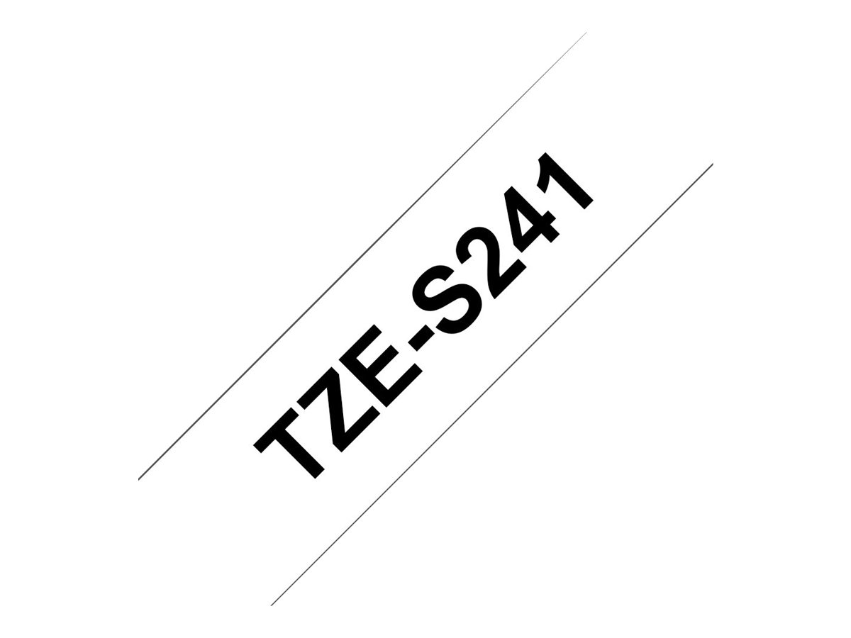 Brother TZe-S241 - Stark klebend - Schwarz auf Weiß - Rolle (1,8 cm x 8 m)