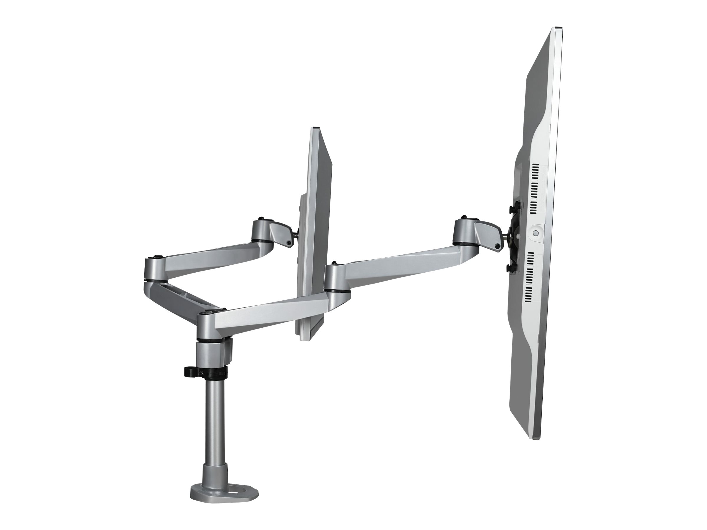 StarTech.com Doppelter Monitorarm für den Tisch - Premium Gelenkarm für Monitore - VESA Monitore bis 30" und 10 kg - höhenverstellbar/drehbar/neigbar/schwenkbar - Klemme/Durchführung (ARMDUALPS)