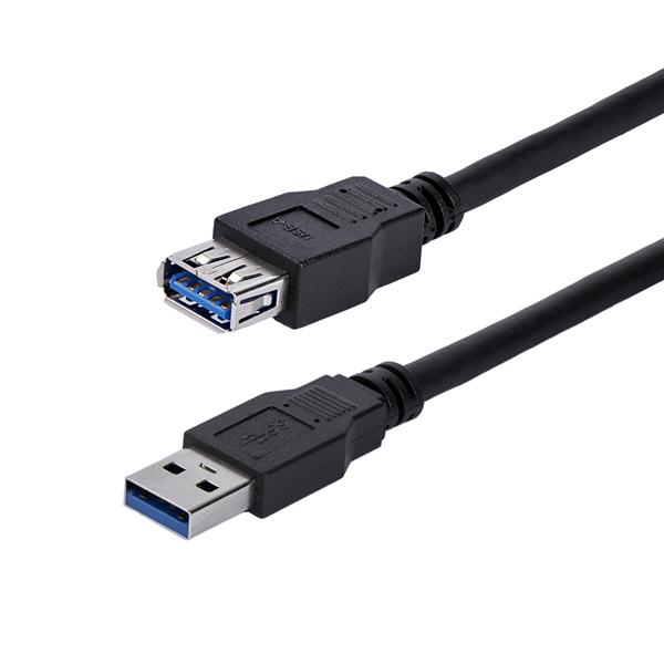 StarTech.com 1m USB 3.0 Verlängerungskabel - USB 3 Typ A Kabel Verlängerung - Stecker/ Buchse - Schwarz - USB-Verlängerungskabel - USB Typ A (M)
