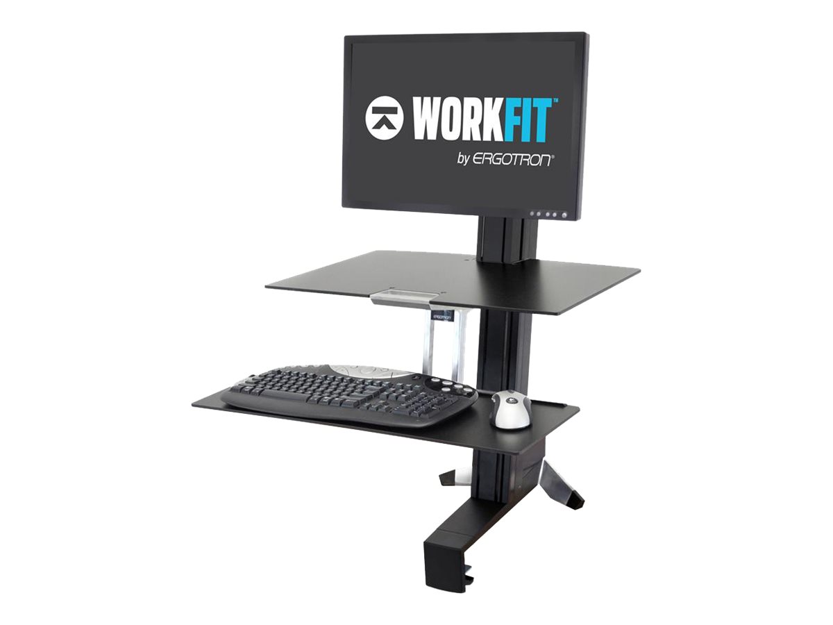 Ergotron WorkFit-S Single HD Workstation with Worksurface Standing Desk - Befestigungskit (Spannbefestigung für Tisch, Pivot, Spalte, Querstange, Tastatur-Tablett, Arbeitsoberfläche)