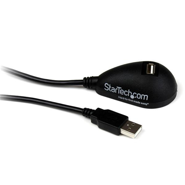 StarTech.com USB 2.0 Verlängerung 1,5m mit Dockingstation - USB-A Verlängerungskabel Stecker auf Buchse mit Standfuss inSchwarz - USB-Verlängerungskabel - USB (M)