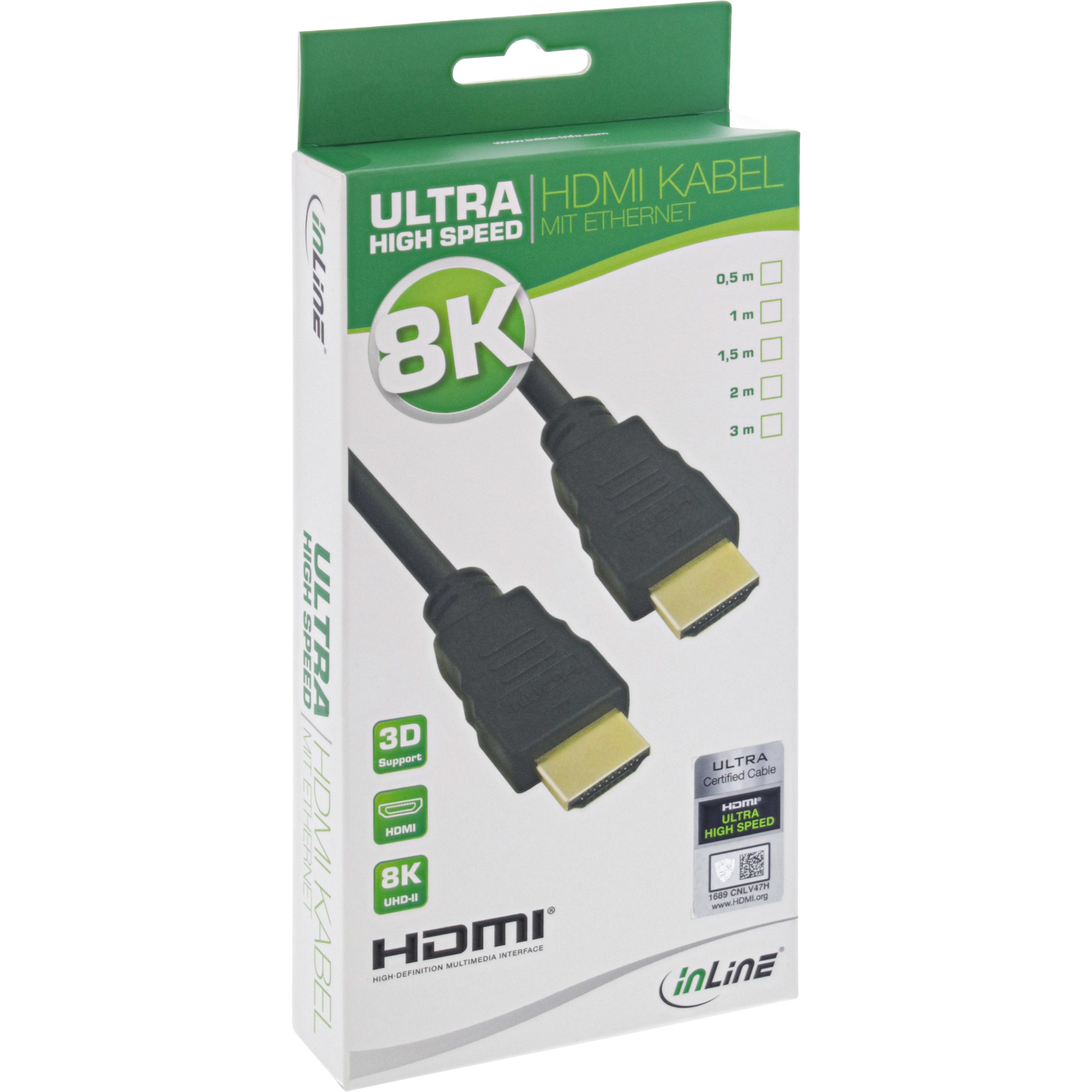 InLine Ultra High Speed - HDMI-Kabel - HDMI männlich zu HDMI männlich