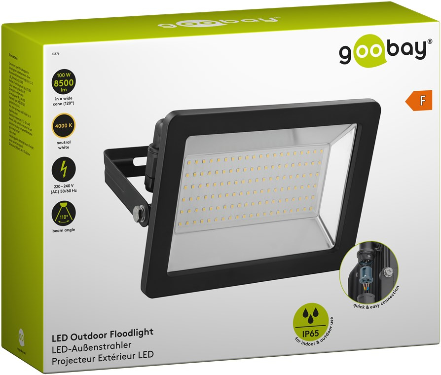 Goobay GB 53876 - LED-Flutlicht, 100 W, schwarz, IP65