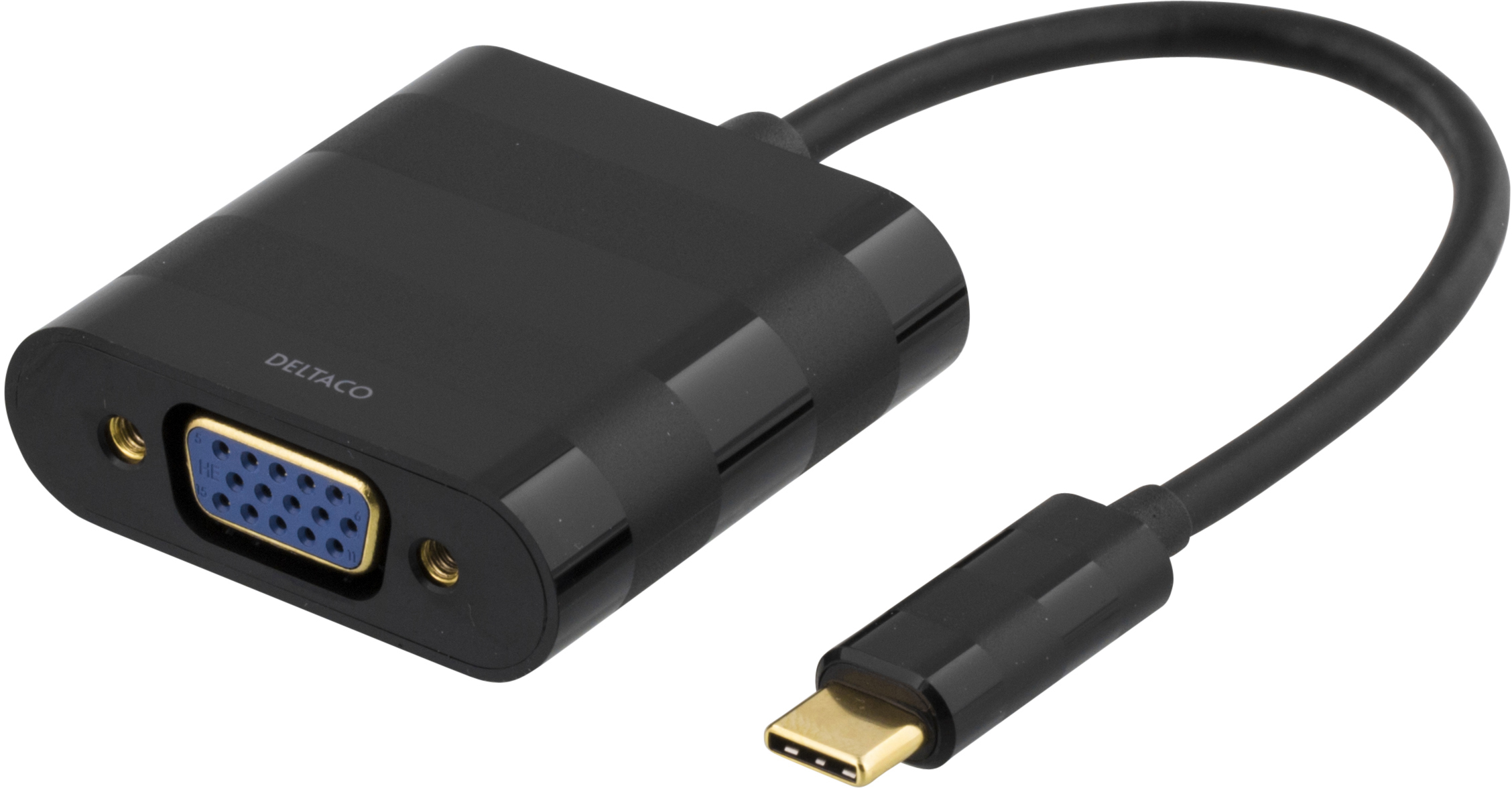 Deltaco Adapter USB 3.1 Typ C hane -> VGA hona 1080p svart