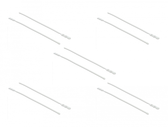 Delock Beaded - Kabelbinder - 31 cm - weiß (Packung mit 10)