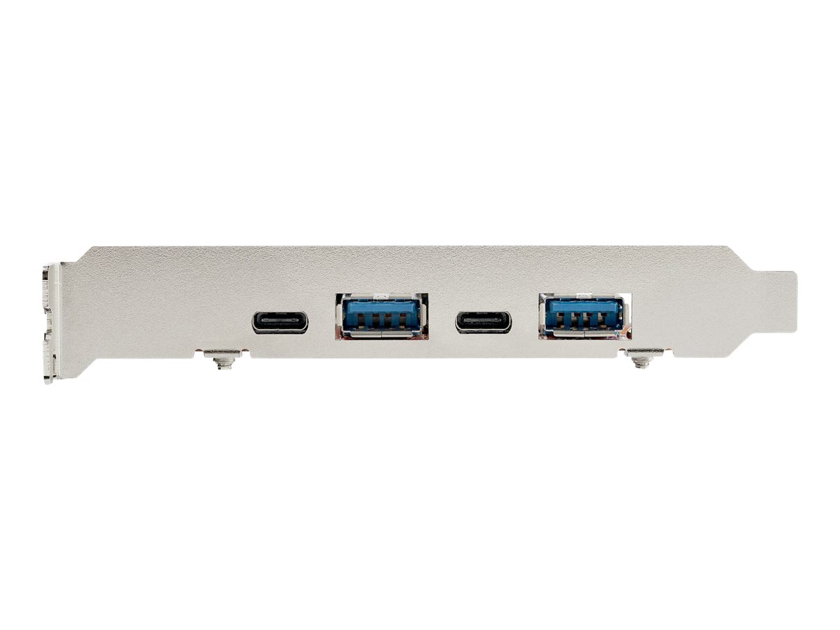 StarTech.com USB-C PCIe Karte mit 4 Ports - 10 Gbit/s USB PCI Express Erweiterungskarte mit 2 Controllern - 2x USB-C & 2x USB-A Ports - USB 3.1 Schnittstellenkarte - Full Profile (PEXUSB312A2C2V)