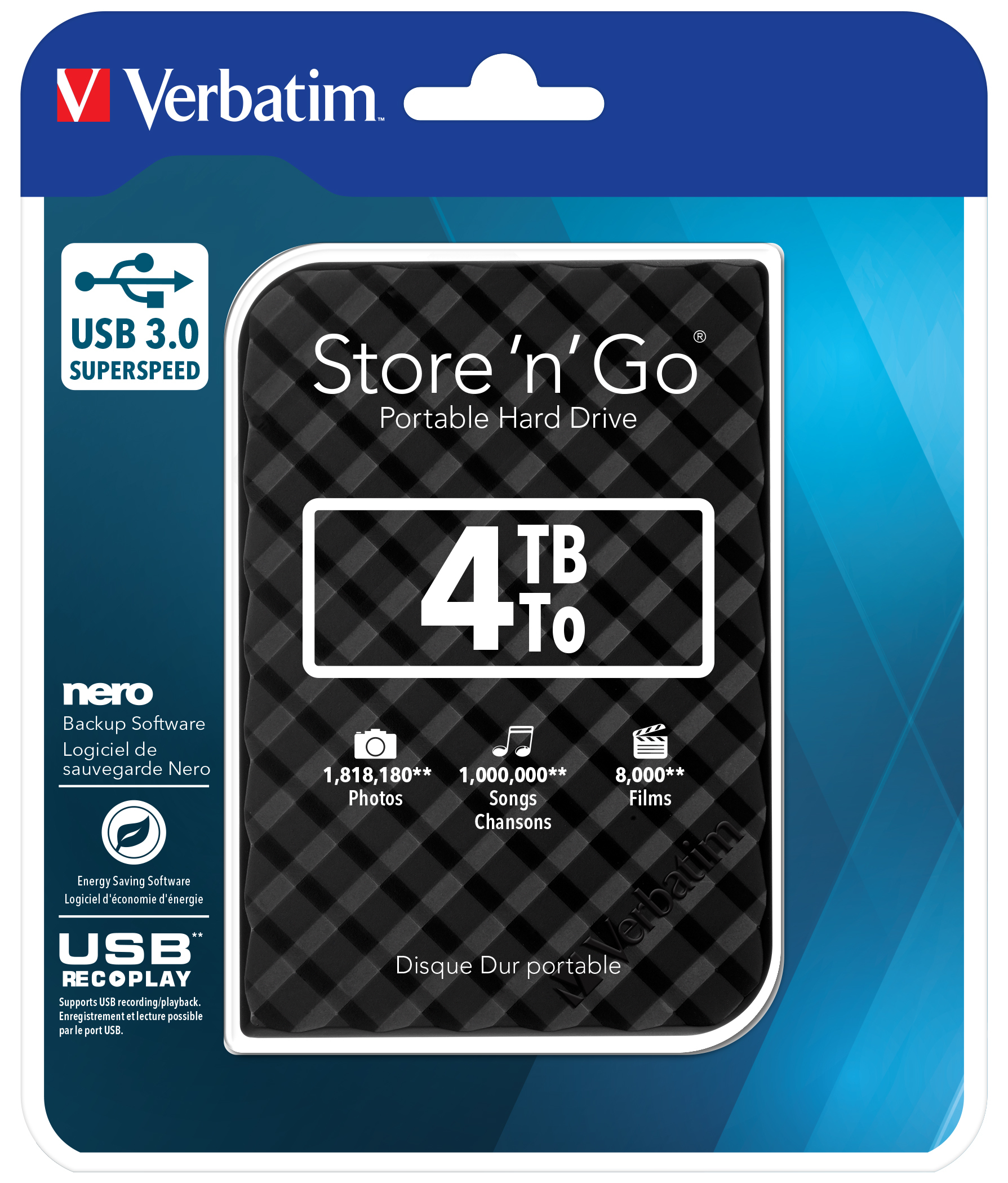 Verbatim Store 'n' Go - Festplatte - 4 TB - extern (tragbar)
