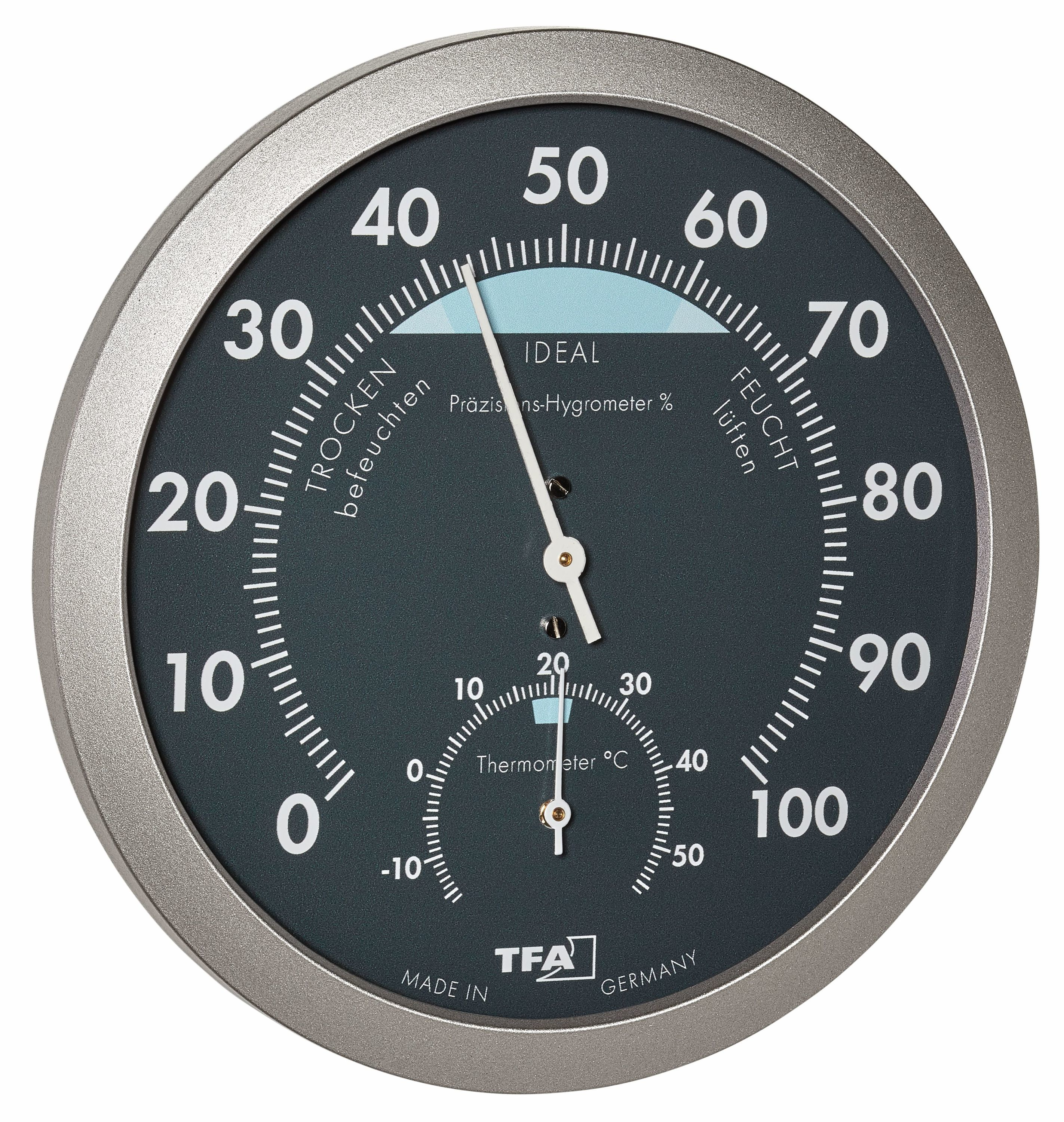 TFA Thermo-Hygrometer - Analog - Schwarz, Silber