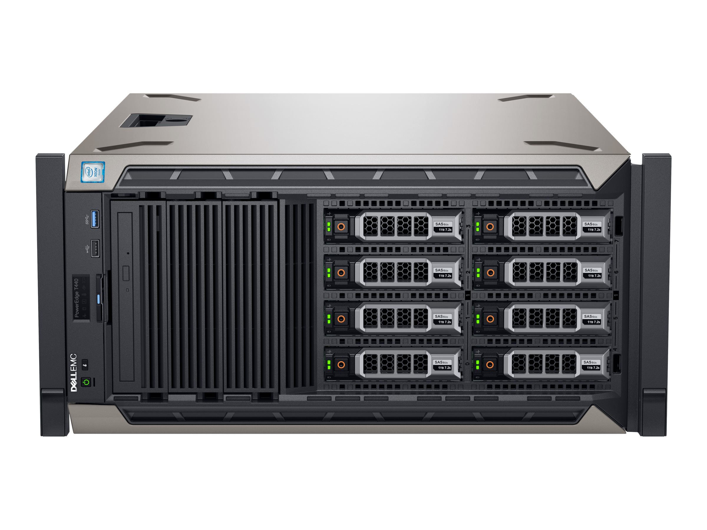 Dell PowerEdge T440 - Server - Tower - 5U - zweiweg - 1 x Xeon Silver 4214R / 2.4 GHz - RAM 32 GB - SAS - Hot-Swap 8.9 cm (3.5")