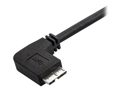 StarTech.com 2m Micro USB 3.0 Kabel - USB A zu links gewinkeltes Micro B USB Anschlusskabel - M/M - USB 3.1 Gen 1 (5 Gbit/s)