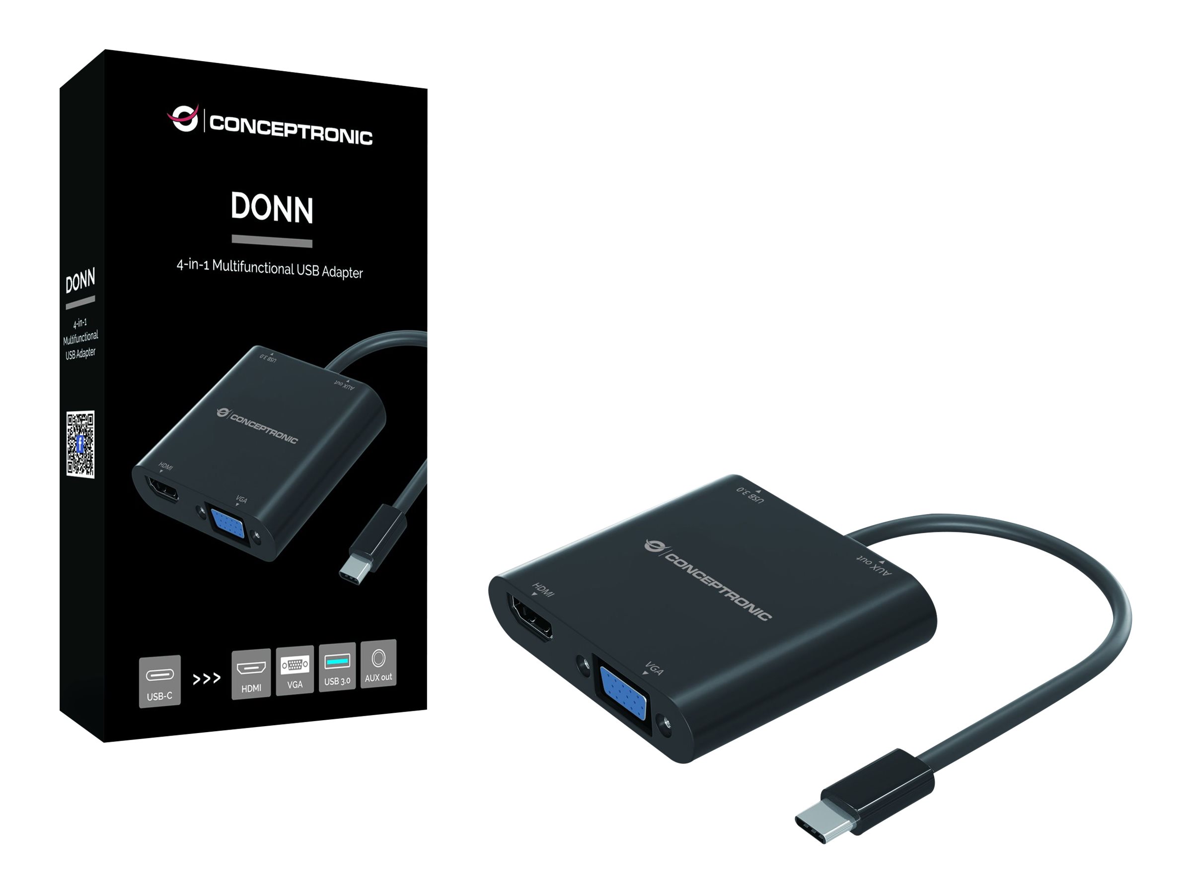 Conceptronic DONN09B - Dockingstation - USB-C