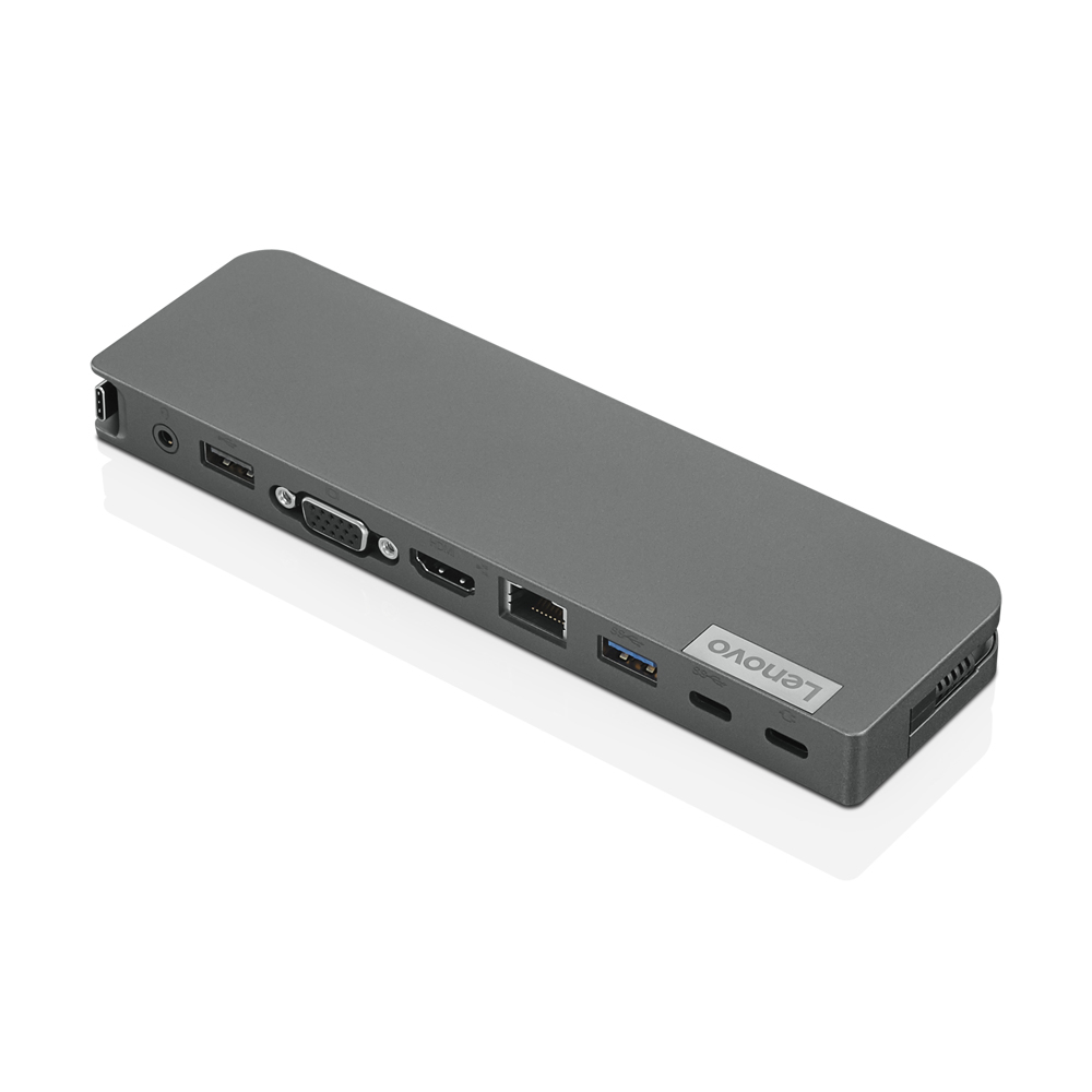 Lenovo USB-C Mini Dock - Verkabelt - USB 3.2 Gen 1 (3.1 Gen 1) Type-C - 3,5 mm - 10,100,1000 Mbit/s - Grau - CB - BSMI - SII - CU - Ukraine - Kvalitet - LOA - NOM - cULus - FCC - ICES - CE - RCM - VCCI - KCC - EAC