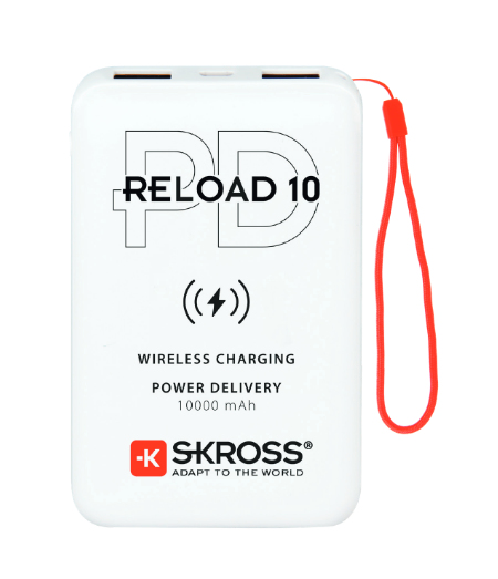 SKROSS RELOAD 10 Qi PD - Weiß - MP3/MP4 - Handy/Smartphone - Tablet - Rechteck - 10000 mAh - USB - 37 Wh