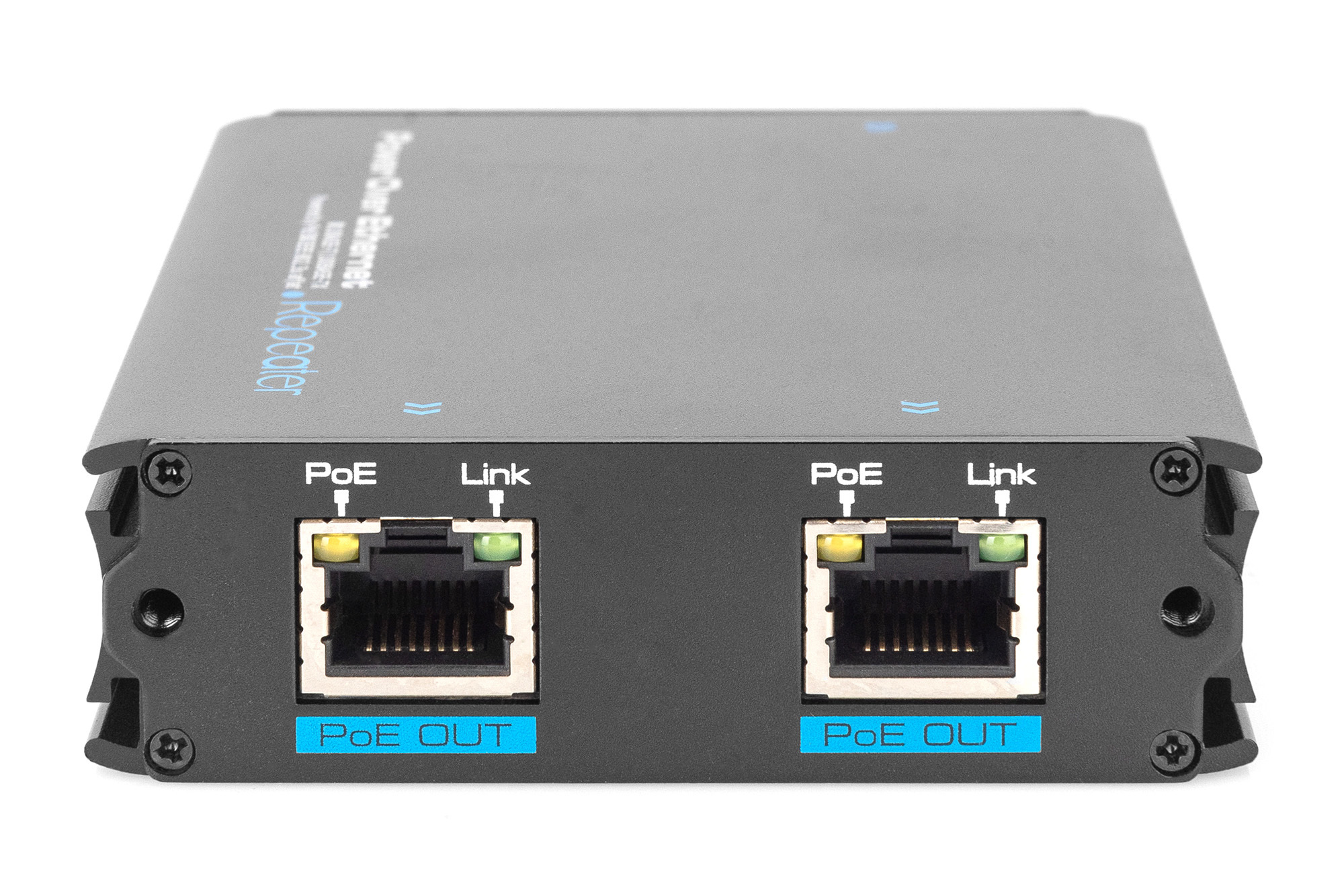 DIGITUS 1-Port zu 2-Port Fast Ethernet PoE+ Repeater, 802.3 af/at