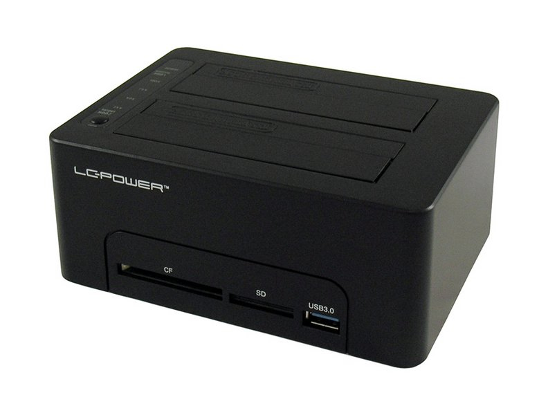 LC-Power LC-DOCK-U3-CR - HDD-Dockingstation mit Netzanzeige, Ein/Aus-Schalter, Klon-Funktion Schächte: 2 - 2,5" / 3,5" gemeinsam genutzt (6,4 cm/8,9 cm gemeinsam genutzt)