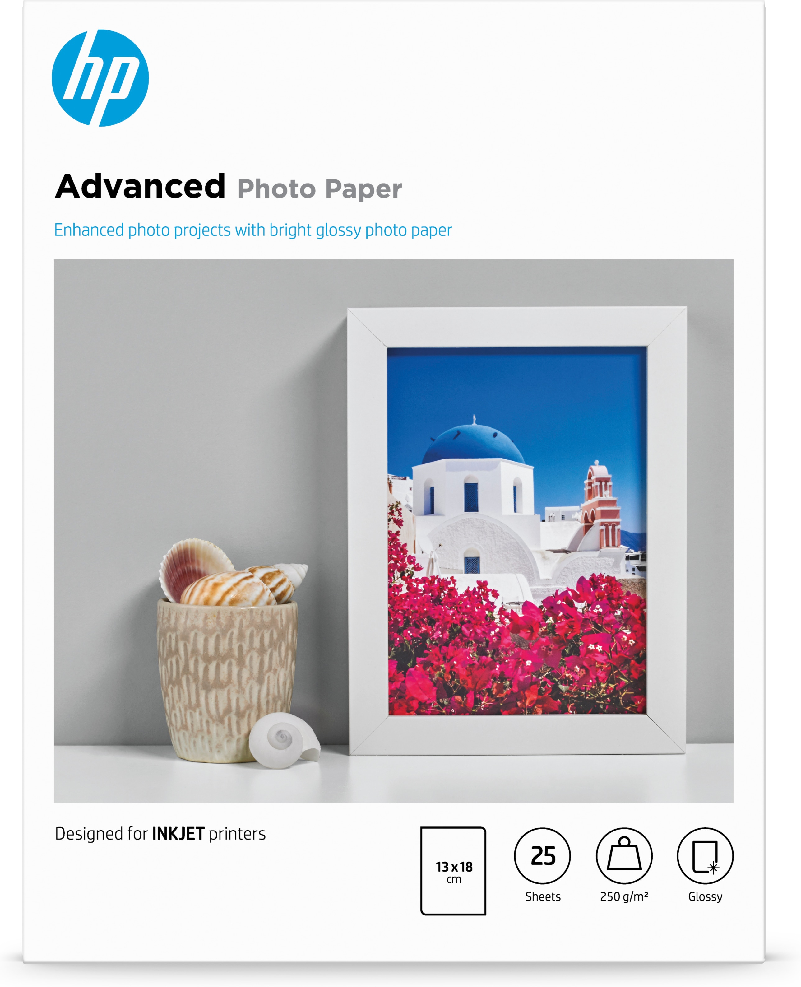 HP Advanced Glossy Photo Paper - Glänzend - 130 x 180 mm 25 Blatt Fotopapier