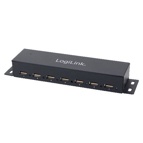 LogiLink USB 2.0 Hub 7-Port Metal - Hub - 7 x USB 2.0