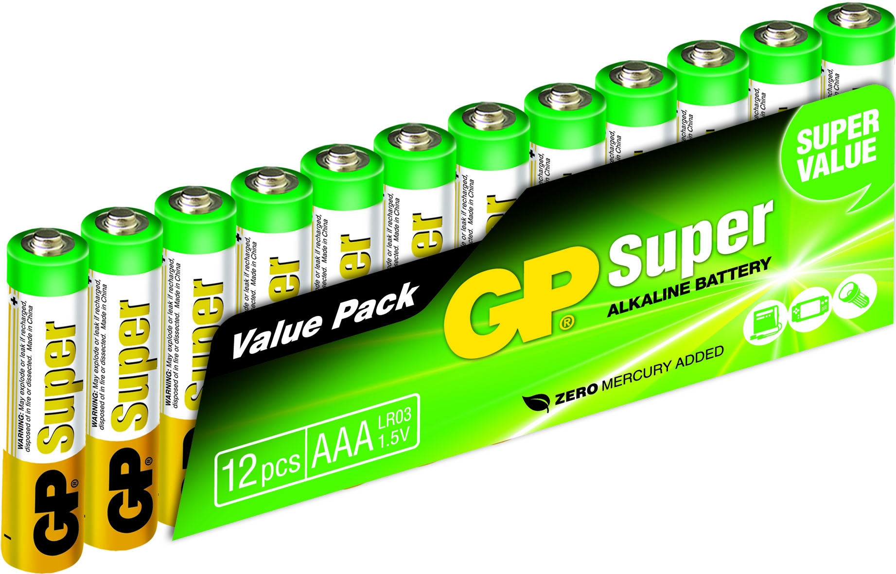 GP Battery GP Super Alkaline 24A S12 - Batterie 12 x AAA