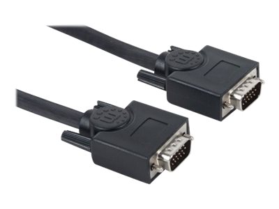 Manhattan VGA Monitor Cable, 7.5m, Black, Male to Male, HD15, Cable of higher SVGA Specification (fully compatible)