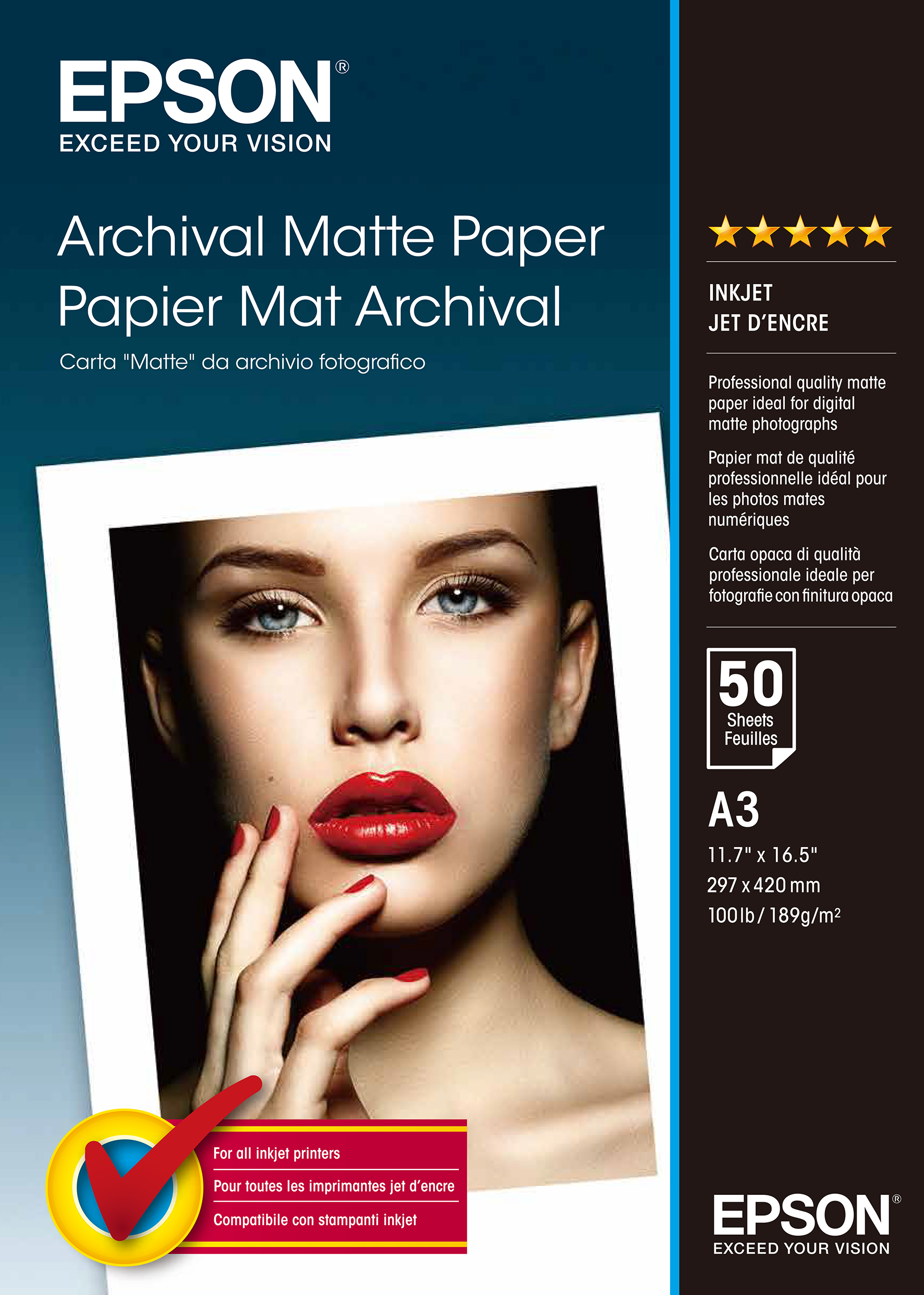 Epson Premium Glossy Photo Paper / Papier S041287 - Din A4 glänzend 20  Blatt - 255g/m²