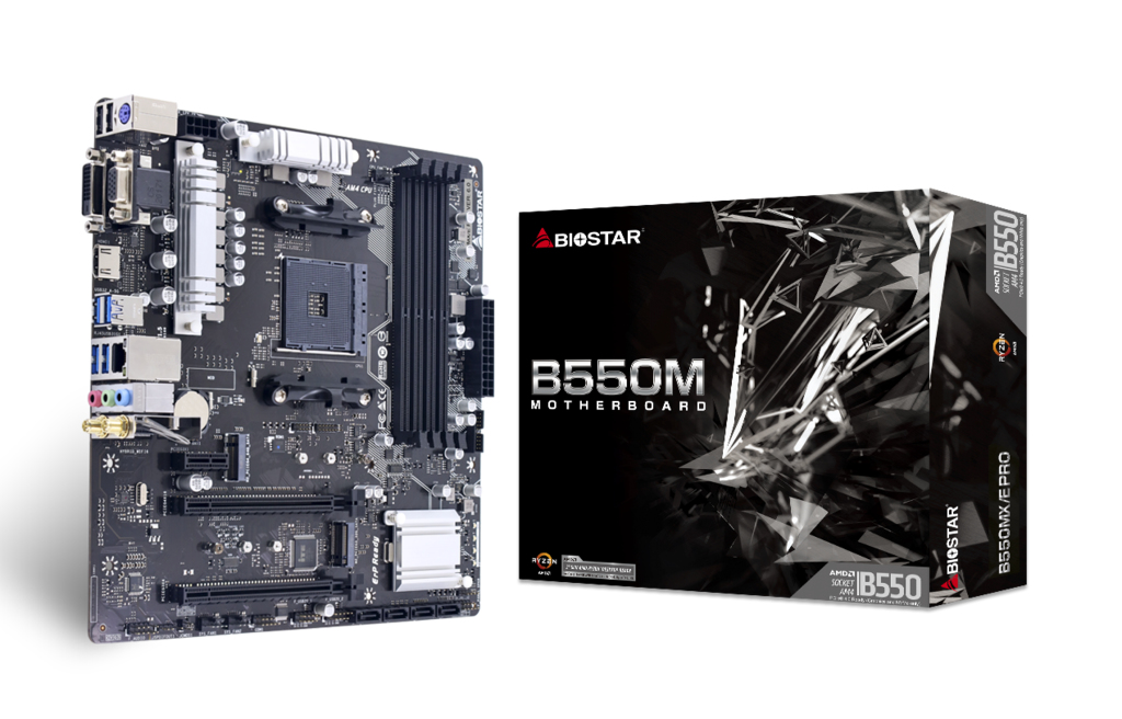 Biostar B550MX/E PRO - Motherboard - micro ATX - Socket AM4 - AMD B550 Chipsatz - USB 3.2 Gen 1 - Gigabit LAN - Onboard-Grafik (CPU erforderlich)