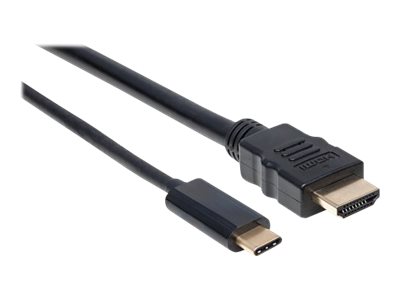Manhattan USB-C to HDMI Cable, 4K@60Hz, 2m, Black, Equivalent to Startech CDP2HD2MBNL, Male to Male, Three Year Warranty, Polybag