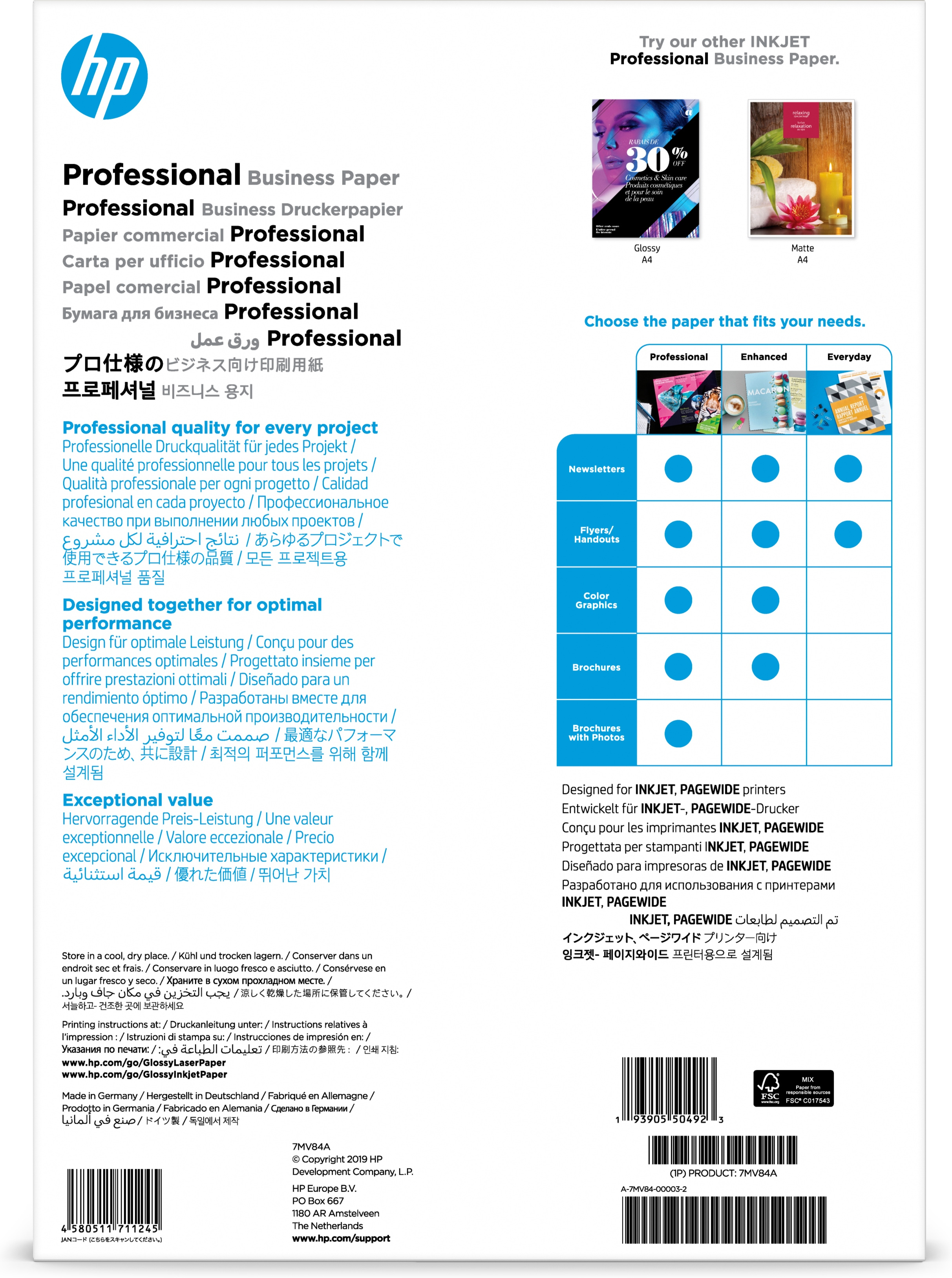 HP Professional - Glänzend - A3 (297 x 420 mm)
