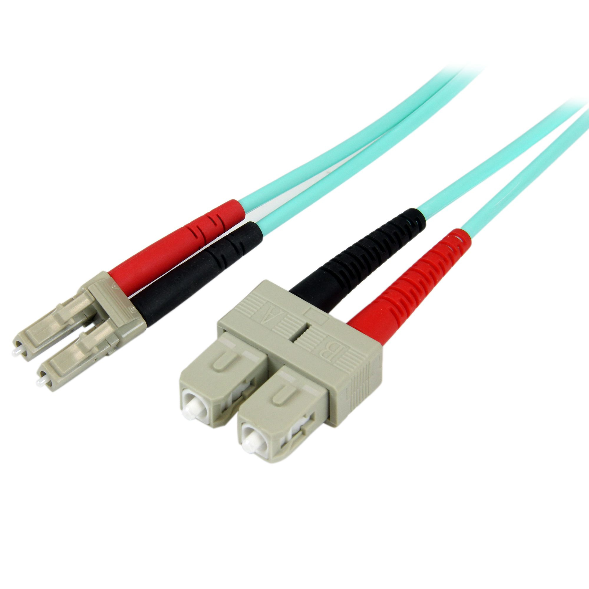 StarTech.com 2m Fiber Optic Cable - 10 Gb Aqua - Multimode Duplex 50/125 - LSZH - LC/SC - OM3 - LC to SC Fiber Patch Cable (A50FBLCSC2)