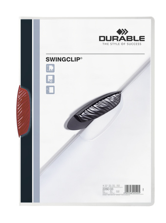 Durable Swingclip - Präsentationsmappe - A4 - Durchscheinend - Weiß - Rot - Porträt - 30 Blätter - Mittelschnalle