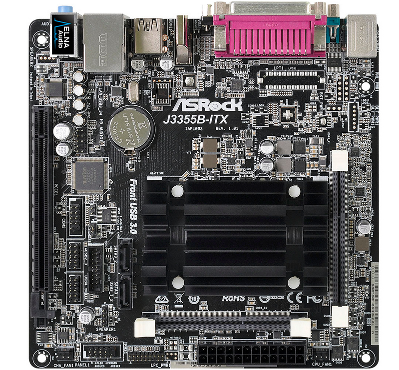 ASRock J3355B-ITX - Motherboard - Mini-ITX - Intel Celeron J3355 - USB 3.0 - Gigabit LAN - Onboard-Grafik - HD Audio (8-Kanal)