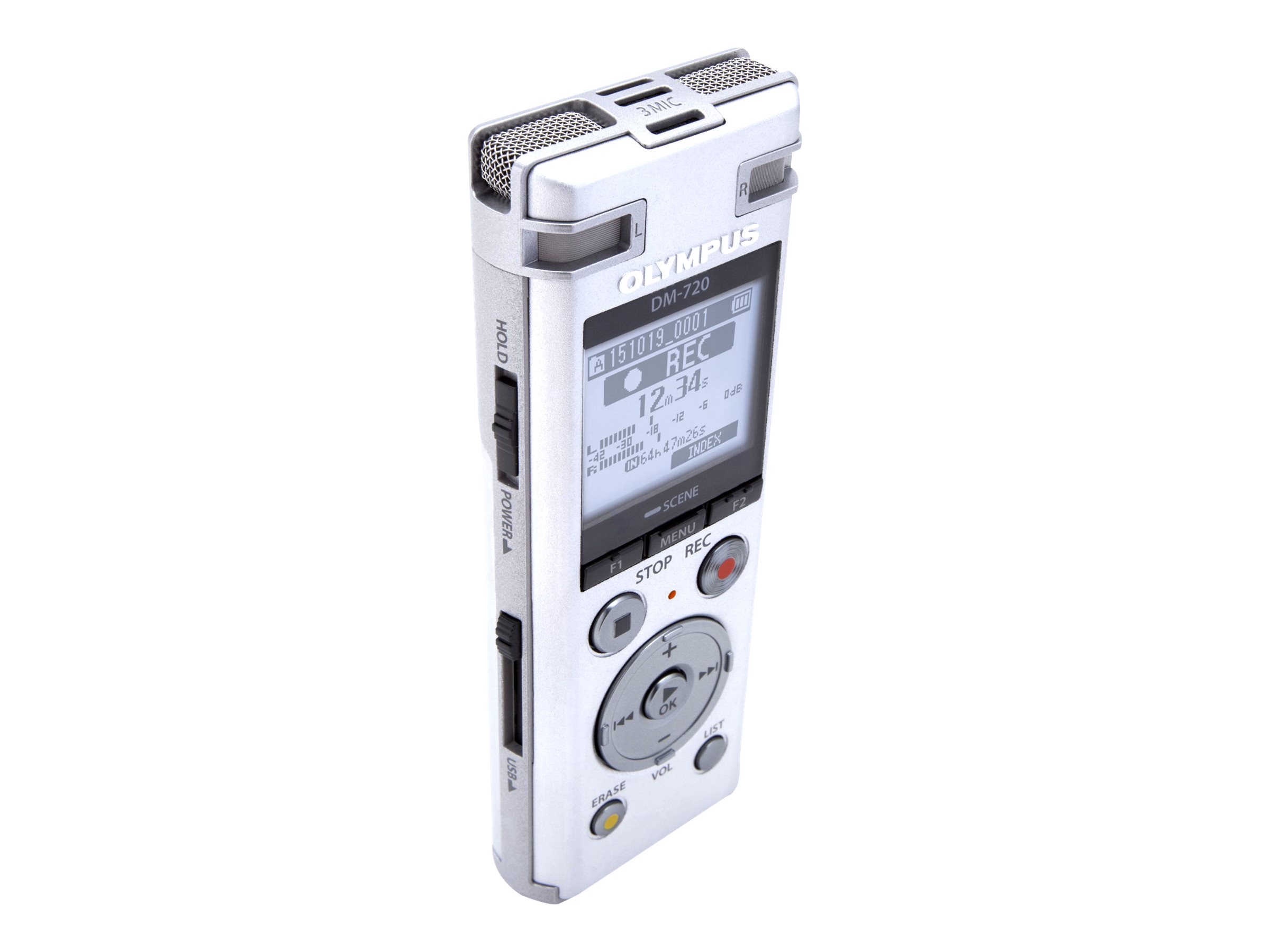 Olympus DM-720 - Voicerecorder - 4 GB - Silber
