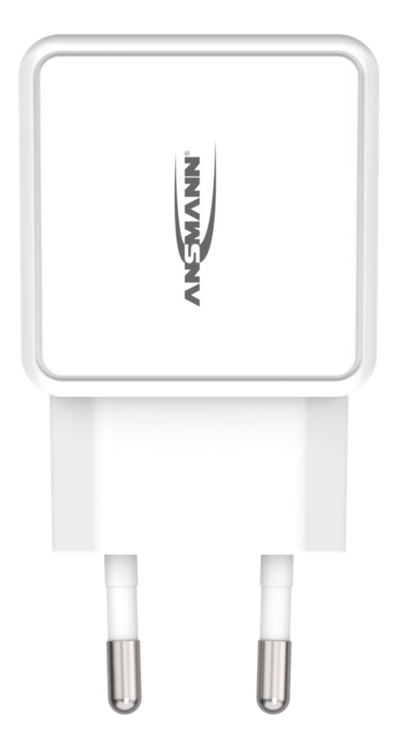 Ansmann HC218PD - Netzteil - 18 Watt - 3000 mA - PD, QC 3.0 - 2 Ausgabeanschlussstellen (USB, USB-C)
