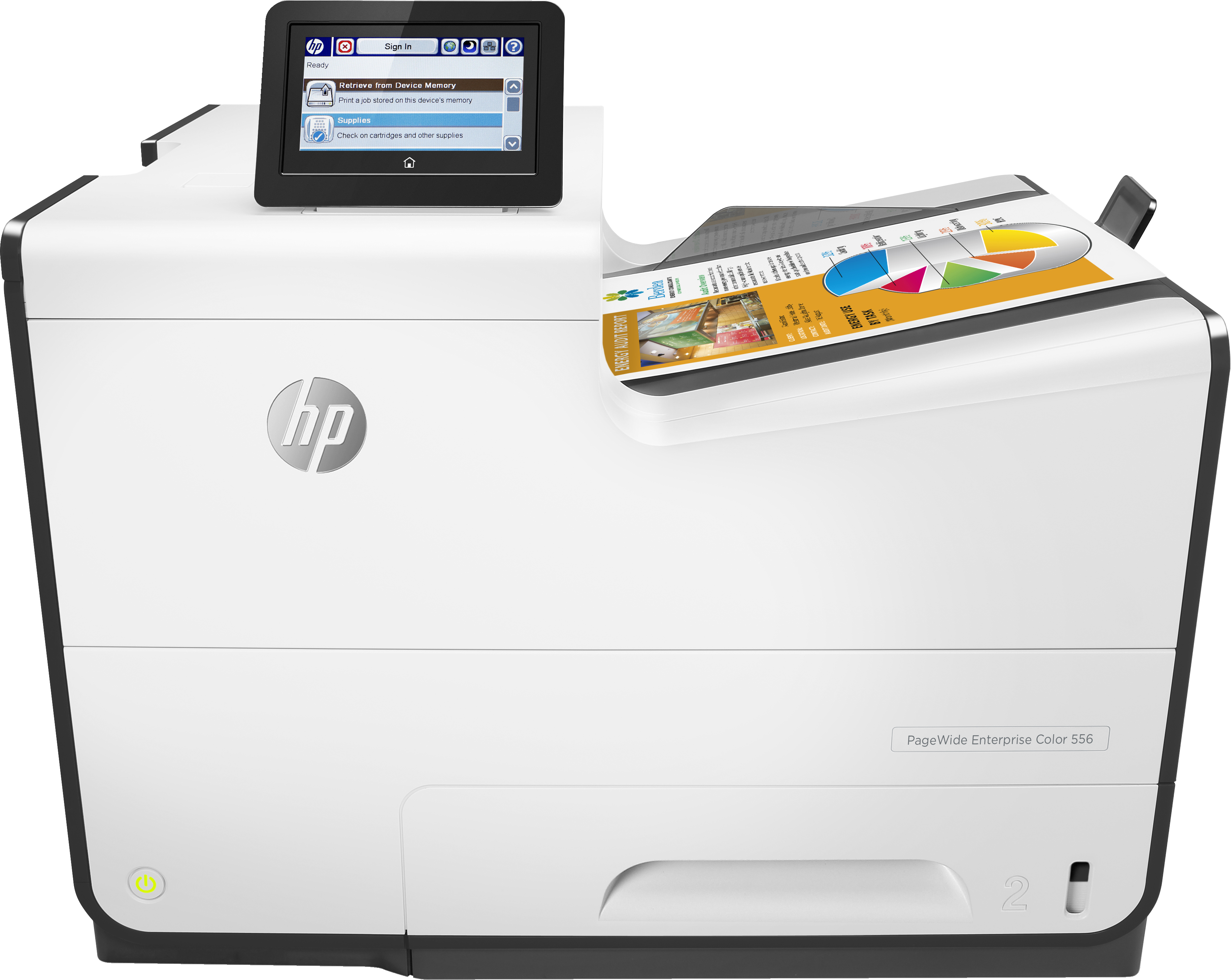HP PageWide Enterprise Color 556dn - Drucker - Farbe - Duplex - seitenbreite Palette - A4/Legal - 1200 x 1200 dpi - bis zu 75 Seiten/Min. (einfarbig)/