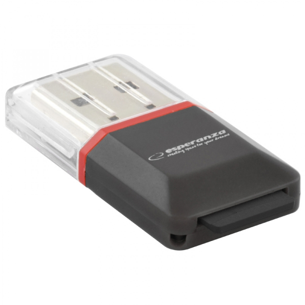 ESPERANZA EA134K - MicroSD (TransFlash),MicroSDHC - Schwarz - Silber - Transparent - USB 2.0
