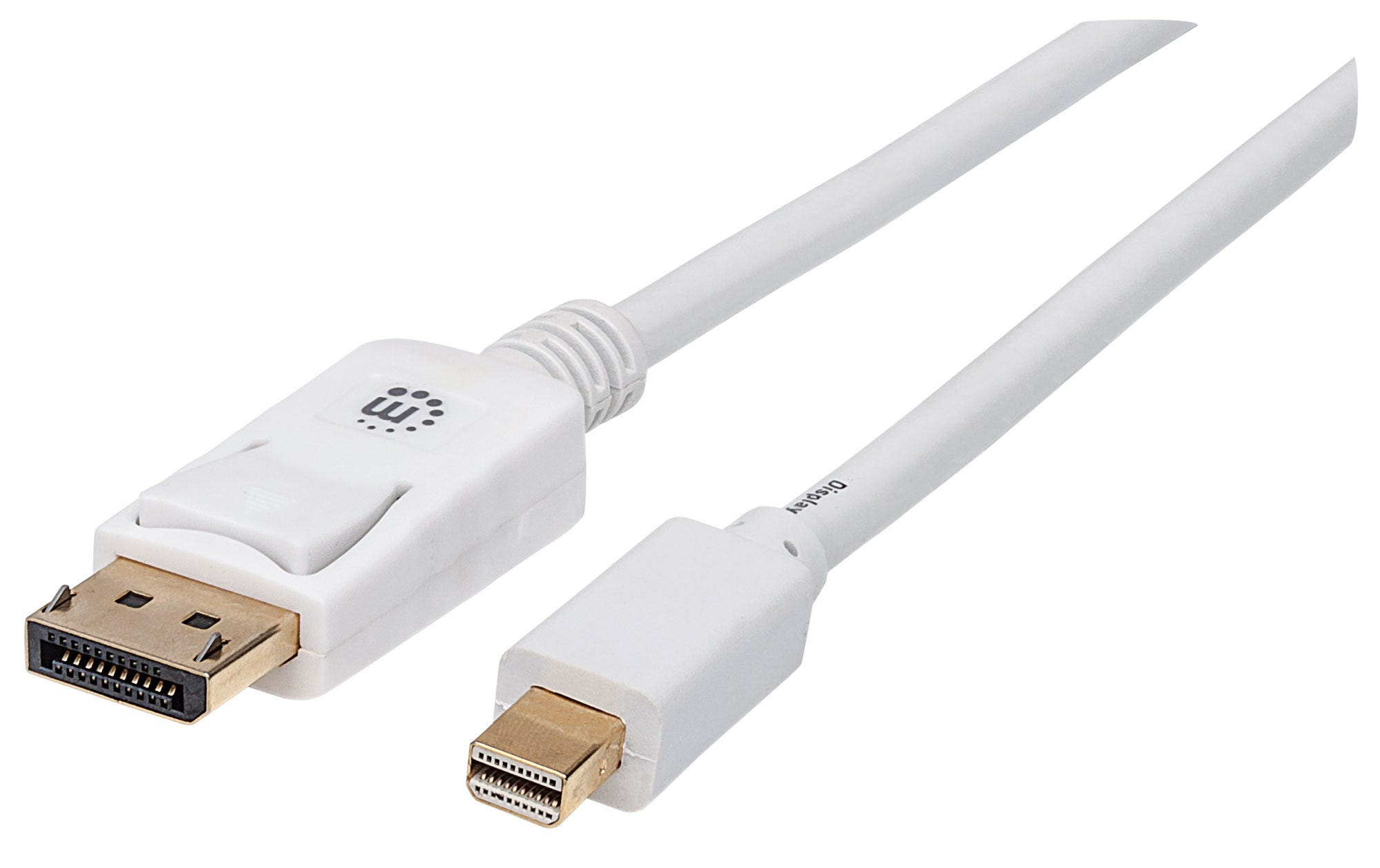 Manhattan Mini DisplayPort 1.2 to DisplayPort Cable, 4K@60Hz, 1m, Male to Male, White, Lifetime Warranty, Polybag - DisplayPort-Kabel - DisplayPort (M)